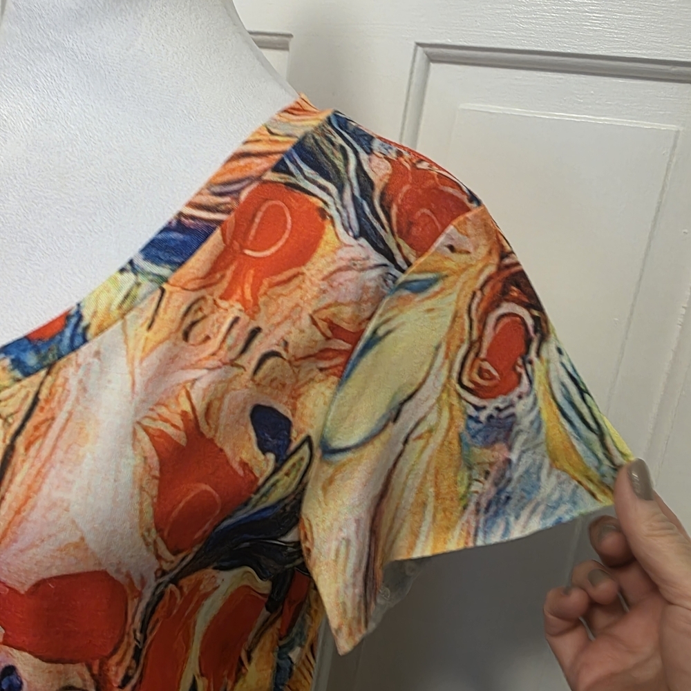 NWT Noracora Colorful Artsy Print Maxi Dress Size Small, Resortwear - Picture 3 of 10